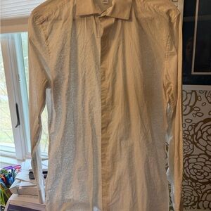 100% organic cotton Men's White patterned Long-Sleeve Dress Shirt